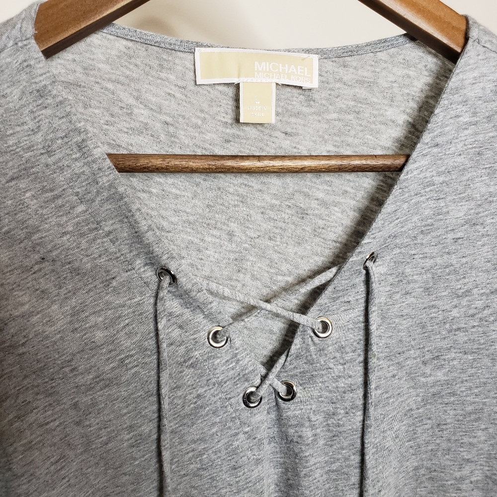 Michael Kors gray blouse short sleeve shirt Large - Picture 5 of 8